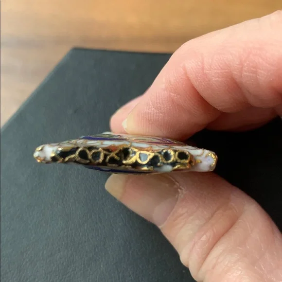 Vintage Cloisonné Owl Pendant - Picture 4 of 6